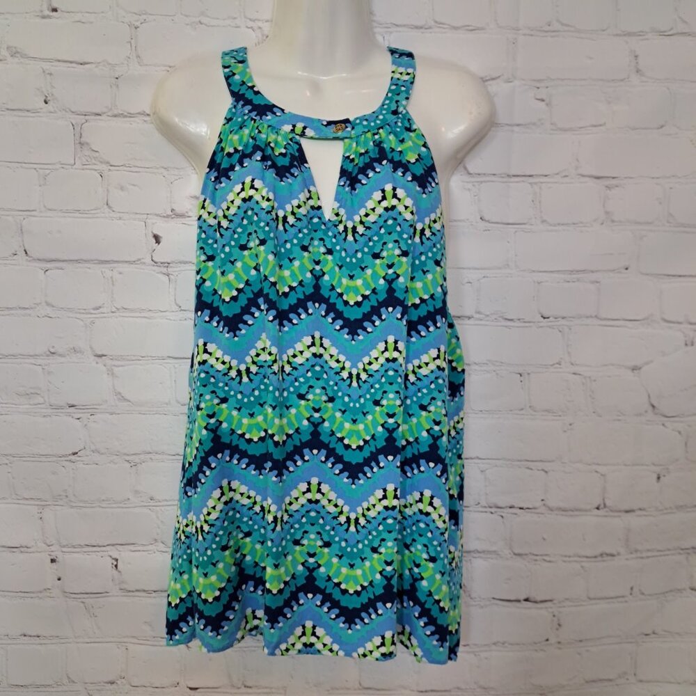 Escapada Chevron Print Soft Rayon Halter Top Size Large